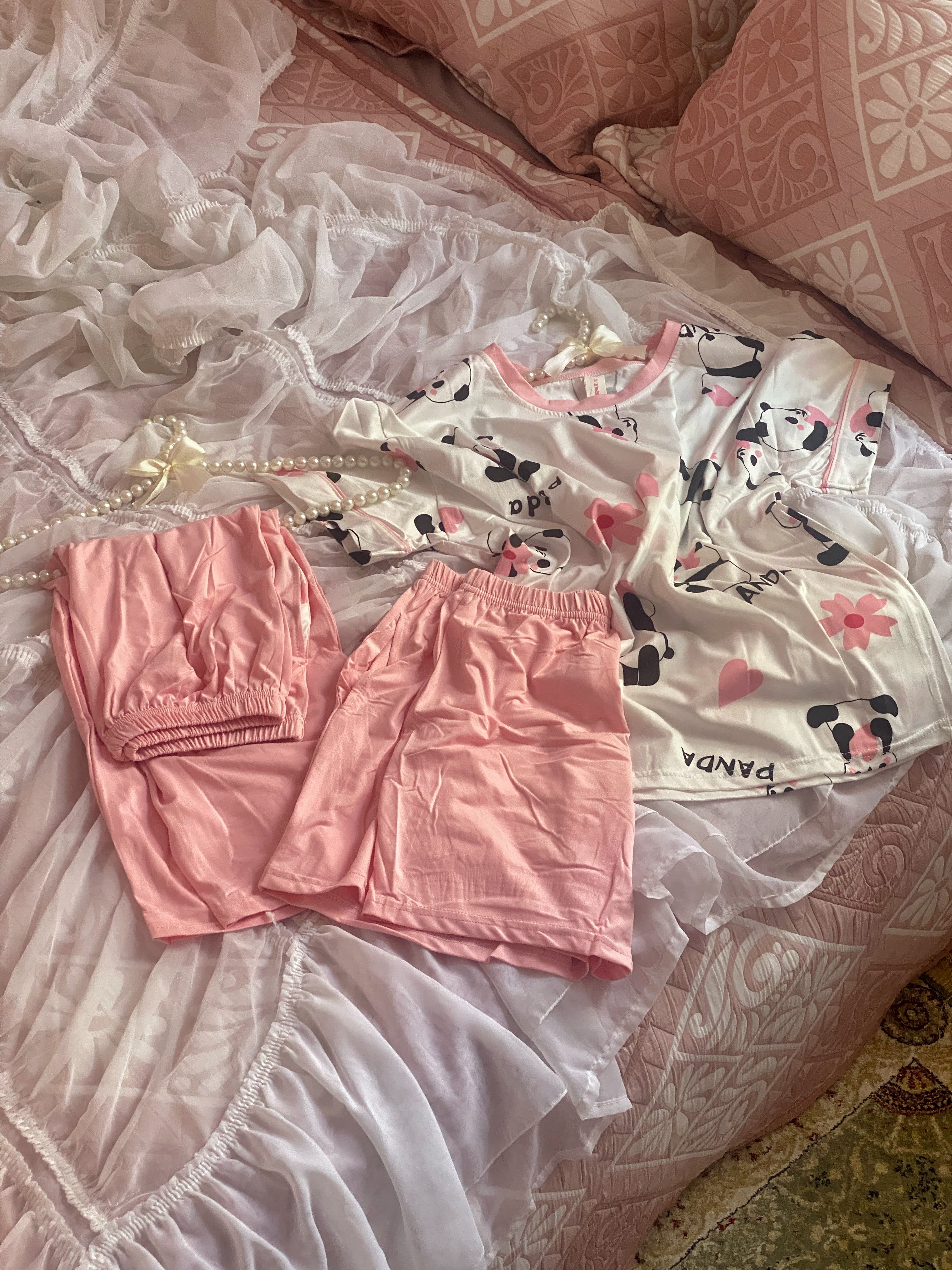 🦢بيجامة 3 قطع ناعمة🪞